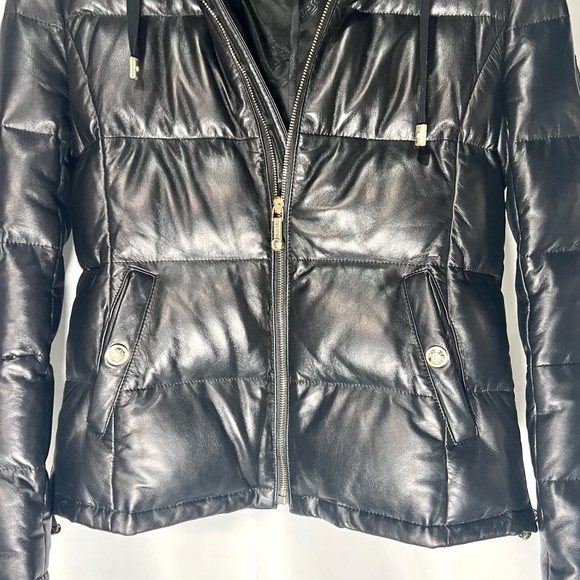 Versace Lambskin Goose PRISTINE Down Jacket Hood Coat Medusa 38 Medium Leather - Picture 3 of 13